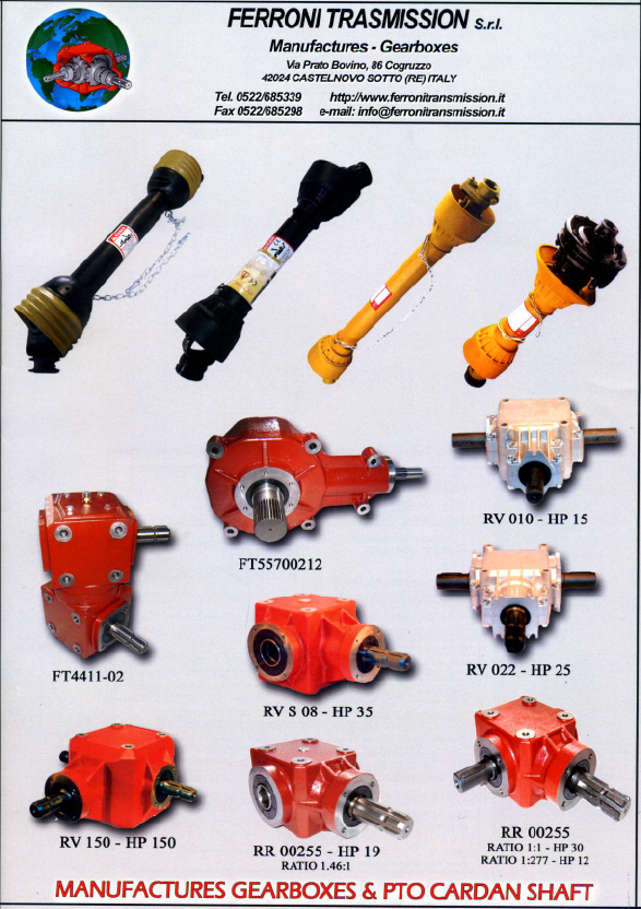 cover catalogo gearbox ferroni